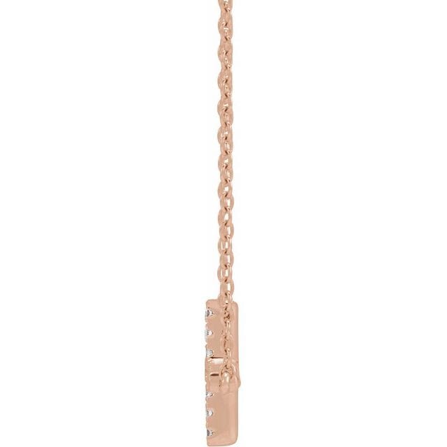 saveongems Jewelry Diamond Sideways Cross Necklace 16-18"