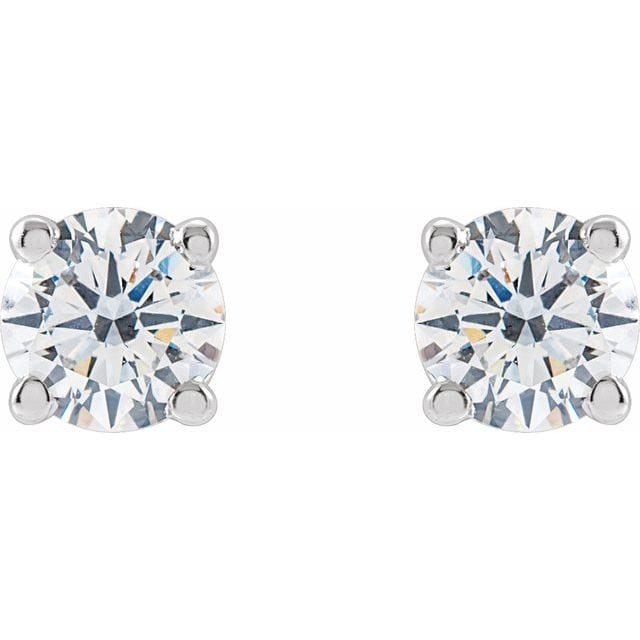 saveongems Round Diamond Stud Earrings 1/6-2 CT (4 prong)