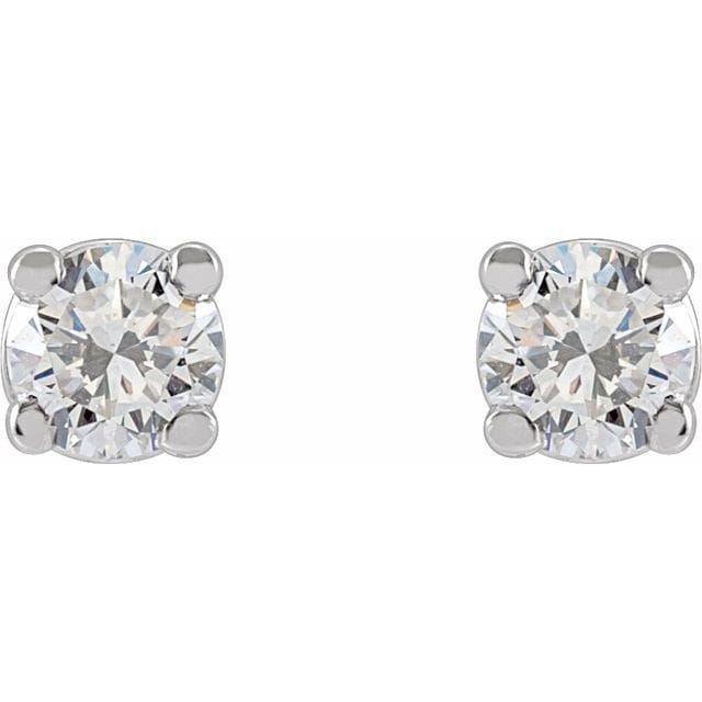 saveongems Round Diamond Stud Earrings 1/6-2 CT (4 prong)