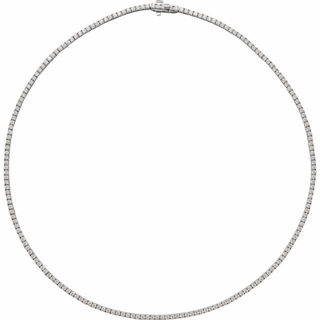 saveongems 2mm:5 3/4 CTW / SI1-SI2 / 14K White 5 3/4 CTW Lab-Grown Diamond 16" Necklace 5 3/4 CTW LG Diamond Tennis Necklace 16"