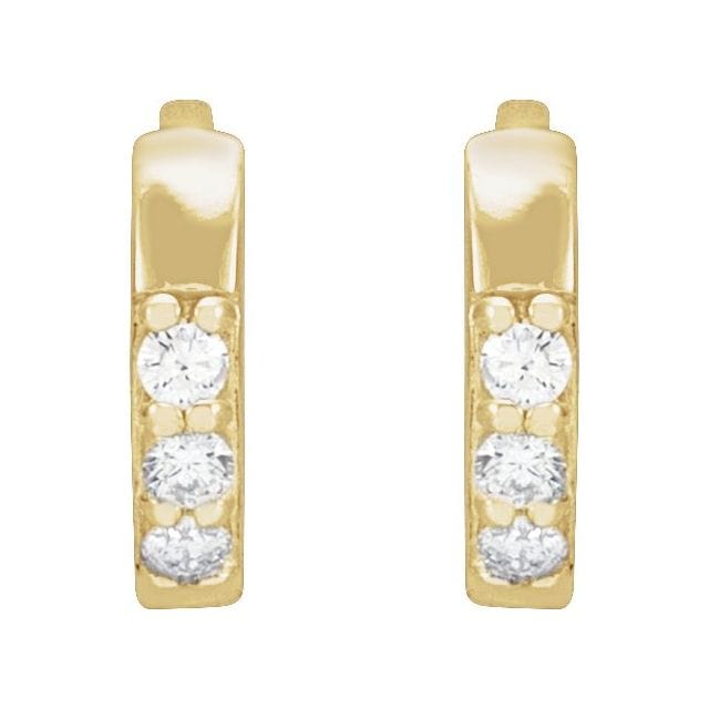 saveongems 14K Natural Diamond Accented Huggie Earrings