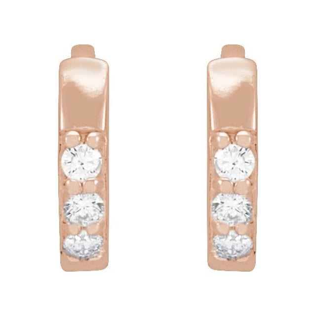 saveongems 14K Natural Diamond Accented Huggie Earrings
