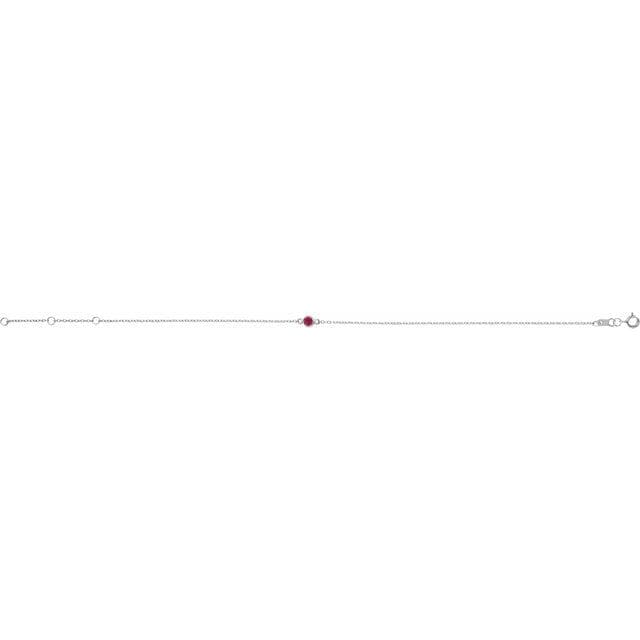 saveongems Jewelry 14K Natural Ruby Bezel-Set Solitaire 6 1/2-7 1/2" Bracelet