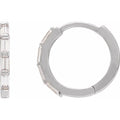 saveongems Jewelry 1/3 ctw (13.34mm) / VS G-H / 14K White Straight Baguette Diamond Hoop Earrings