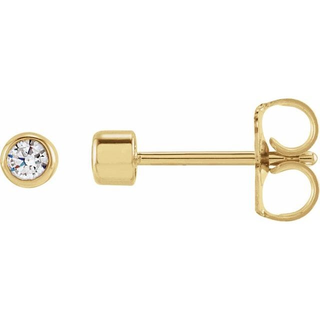 saveongems 2.5mm::1/6 CTW / SI1-SI2 / 14K Yellow Lab-Grown Round Diamond Earrings 14K Lab-Grown Round Diamond Earrings