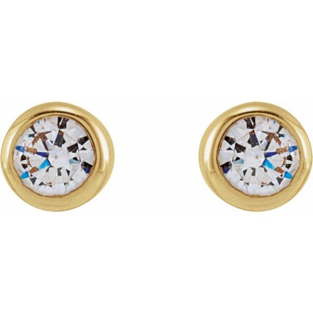 saveongems 14K Lab-Grown Round Diamond Earrings