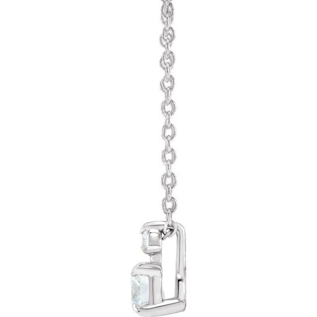 saveongems Accented Claw-Prong Necklace 16-18" 1/4-1 Carat Total Weight