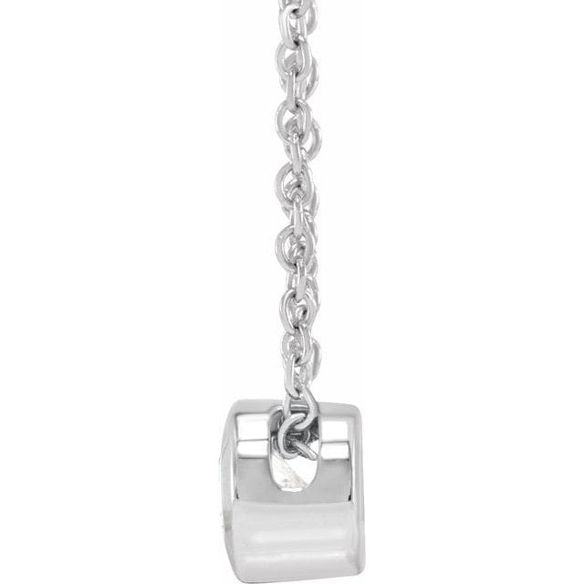 saveongems Bezel-Set Solitaire Necklace 16-18"
