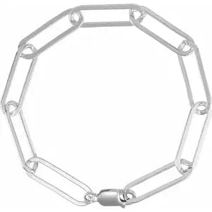 saveongems Jewelry 6.2mm / 7 Inch (Bracelet ONLY*) / Sterling Silver Elongated Link Cable Chain Bracelet 7"