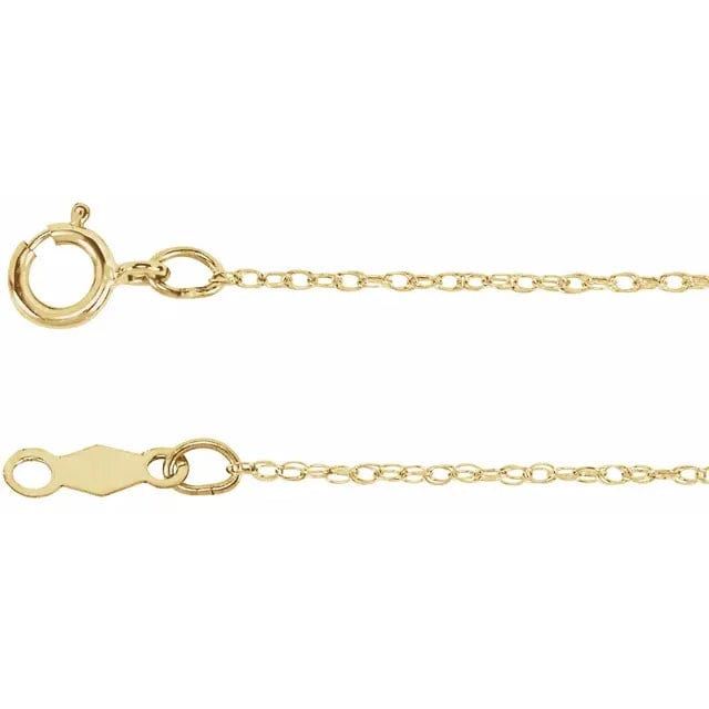 saveongems Jewelry 14 Inch / 14K Yellow Rope Chain Necklace