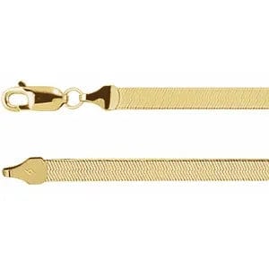 Save On Diamonds 14K Yellow Gold / 3.8 mm / 18 in Flexible Gold Herringbone Chain