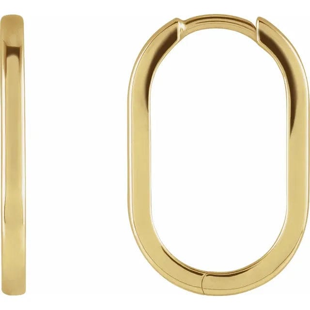 Save On Diamonds Jewelry 14K Gold Elongated Oval Hoop Earrings