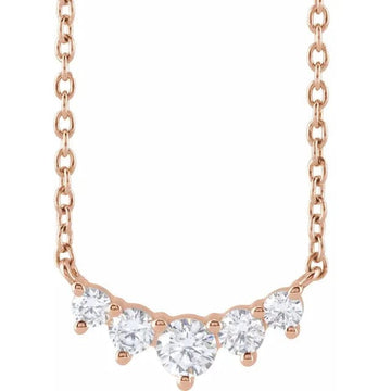 Save On Diamonds Jewelry 14K Rose Gold Lab-Grown Diamond Graduated Stone Necklace 1/3 CTW  (18" long)