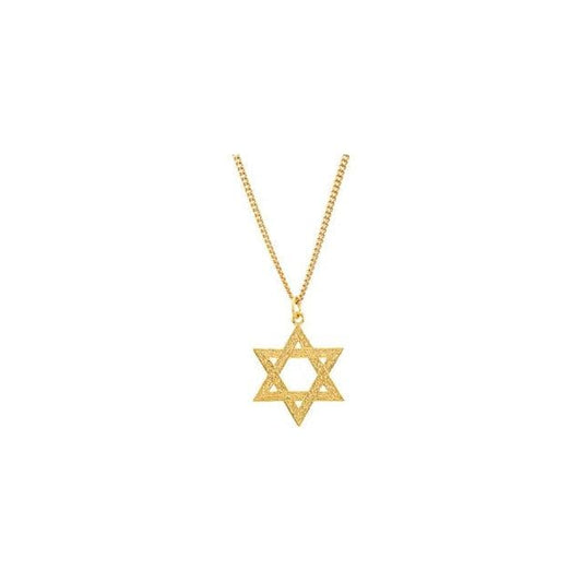 Save On Diamonds Jewelry Yellow Gold 24K Gold-Plated 24" Star of David Necklace