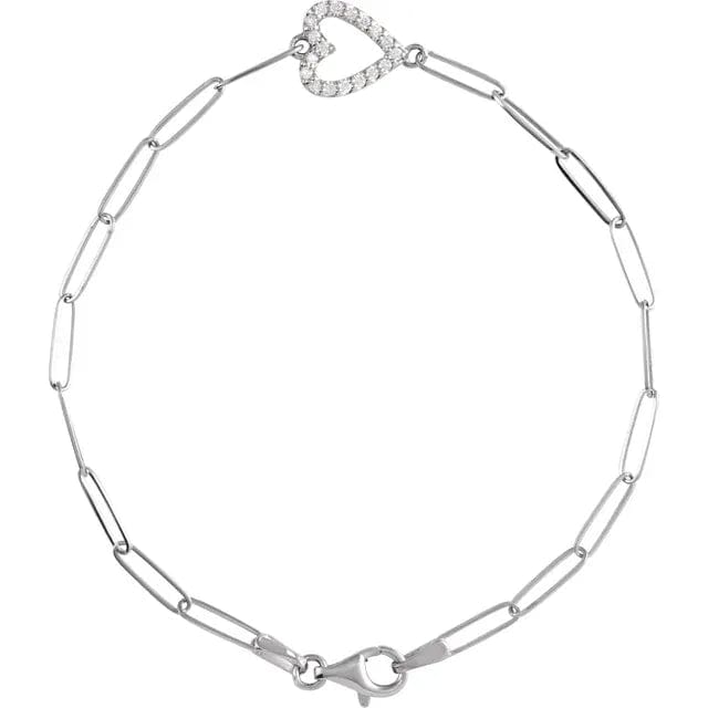 Save On Diamonds Jewelry Natural Diamond Heart 7" Link Bracelet