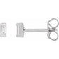 Save On Diamonds Baguette Diamond Earrings Bezel Set .08 CTW
