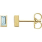 Save On Diamonds Natural Sky Blue Topaz Bezel-Set Earrings (Baguette)