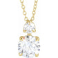 saveongems 1 ctw (5.85mm) / 16-18 Inch / 14K Yellow Accented Claw-Prong Necklace 16-18" 1/4-1 Carat Total Weight