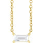 saveongems 5.5 x 2.75 mm / VS / 14K Yellow 1/3 CT Lab-Grown Straight Baguette Diamond 16-18" Necklace 14K 1/3 CT Lab-Grown Straight Baguette Diamond 16-18" Necklace