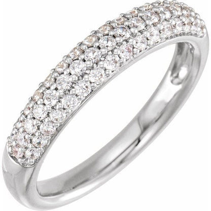 saveongems Jewelry 1/2 ctw (1.4mm) / 6.00 / 14K White Diamond Accented Ring