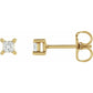 saveongems 2.5mm / SI / 14K Yellow Lab-Grown Square Diamond 4-Prong Earrings 14K Lab-Grown Square Diamond 4-Prong Earrings