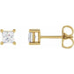 saveongems 3.5mm / SI / 14K Yellow Lab-Grown Square Diamond 4-Prong Earrings 14K Lab-Grown Square Diamond 4-Prong Earrings
