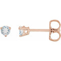 saveongems Jewelry 3mm::0.3624 DWT (0.56 grams) / 14K Rose 14K Natural Blue Moonstone Friction Post Earrings