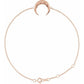 saveongems Jewelry 6 1/2-7 1/2 Inch / 16.6 x 12.4 mm / 14K Rose Adjustable Crescent Moon Bracelet 6.5-7.5"
