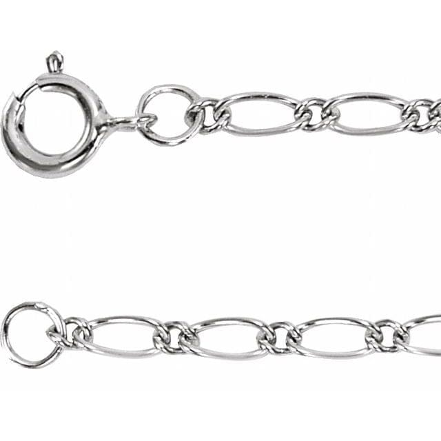 saveongems Jewelry 7 Inch (Bracelet ONLY*) / 1.5mm / 14K White Figaro Chain Bracelet White & Yellow