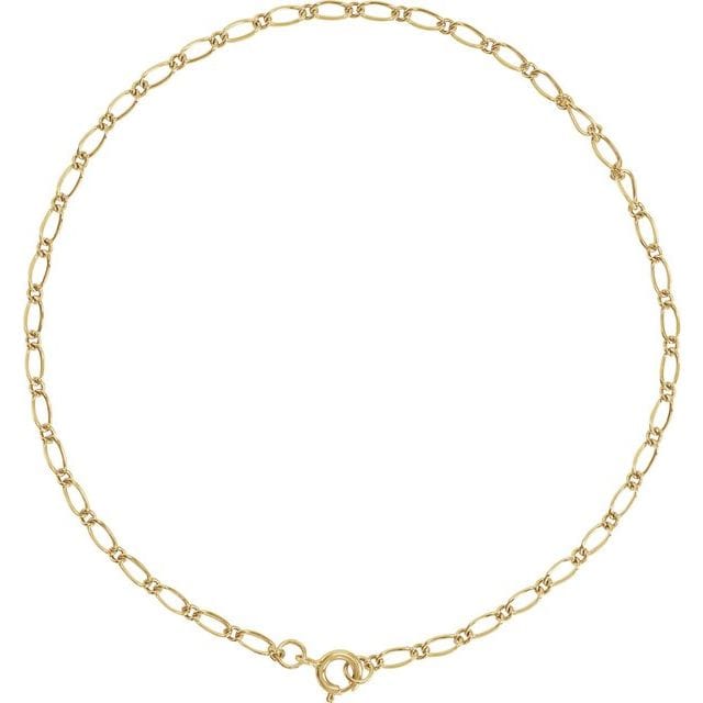saveongems Jewelry Figaro Chain Bracelet White & Yellow