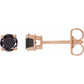 saveongems Jewelry 1/2 ctw (3.5mm) / 14K Rose Natural Black Diamond Stud Earrings (4-Prong)