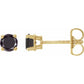 saveongems Jewelry 1/2 ctw (3.5mm) / 14K Yellow Natural Black Diamond Stud Earrings (4-Prong)