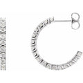saveongems Jewelry 20.5 mm :: 1 CTW / I1 G-H / 14K White 14K Natural Diamond Hoop Earrings