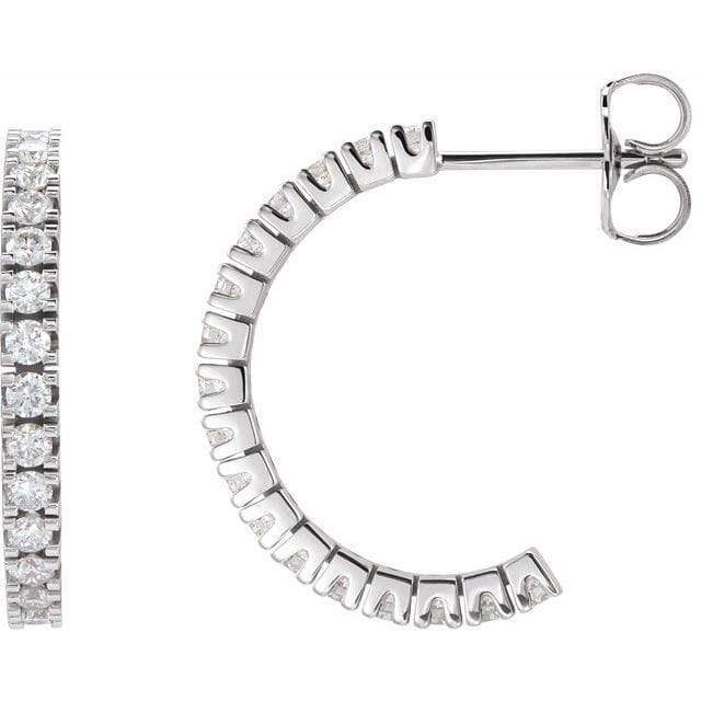saveongems Jewelry 17.6 mm :: 1/2 CTW / I1 G-H / 14K White 14K Natural Diamond Hoop Earrings