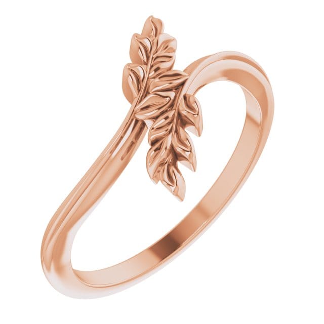 saveongems Jewelry 1.7223 DWT (2.68 grams) / 7.00 / 14K Rose Leaf Bypass Ring