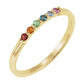 saveongems Jewelry 1.75 mm::1.2705 DWT (1.98 grams) / 6.00 / 14K Yellow 14K Natural Multi-Gemstone Rainbow Stackable Ring