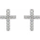 saveongems 14K .06 CTW Natural Diamond Cross Earrings