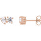 saveongems Jewelry 1 1/6 ctw (5 x 3.5mm) / SI G-H / 14K Rose Two-Stone Stud Earrings
