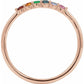 saveongems Jewelry 14K Natural Multi-Gemstone Rainbow Stackable Ring