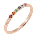 saveongems Jewelry 1.75 mm::1.2705 DWT (1.98 grams) / 6.00 / 14K Rose 14K Natural Multi-Gemstone Rainbow Stackable Ring