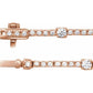 saveongems Jewelry 4 ctw (3.1mm) / 16 Inch / 14K Rose Round Diamond 16" Tennis Necklace 4 Carat Total Weight