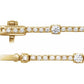 saveongems Jewelry 4 ctw (3.1mm) / 16 Inch / 14K Yellow Round Diamond 16" Tennis Necklace 4 Carat Total Weight