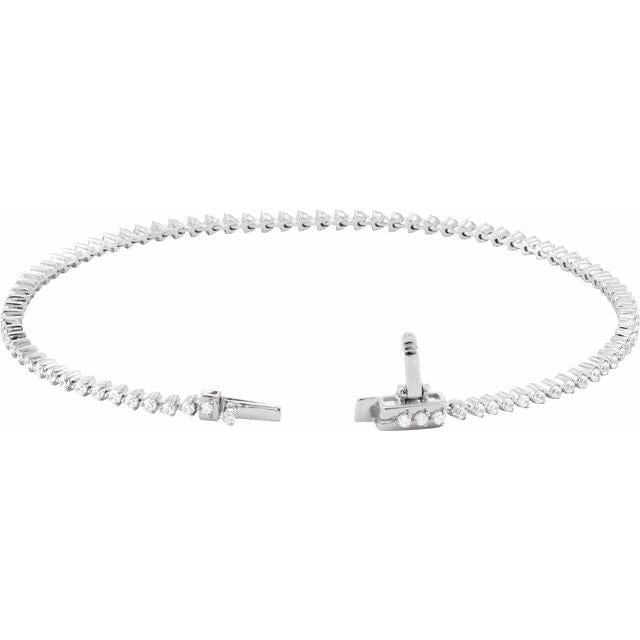 saveongems Diamond Bezel Tennis Bracelet 7 1/4"