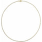 saveongems Jewelry 16 Inch / 7 1/4 ctw (1.8 x 1.8mm) / 14K Yellow Square Diamond 16" Tennis Necklace 7.25 Carat Total Weight