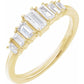 saveongems 1/2 ctw (1.71mm) / 6.00 / 14K Yellow Diamond Straight Baguette Ring