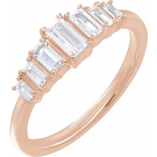 saveongems 1/2 ctw (1.71mm) / 6.00 / 14K Rose Diamond Straight Baguette Ring