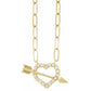 saveongems Jewelry 1.2mm :: 1/8 CTW / I1 G-H / 14K Yellow 14K 1/8 CTW Natural Diamond Heart & Arrow 16" Necklace