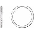 saveongems Jewelry 3/8 ctw::17.4mm / SI G-H / 14K White Diamond Hoop Earrings
