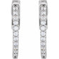 saveongems 14K Natural Diamond Inside-Outside Hinged Hoop Earrings