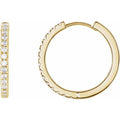 saveongems Jewelry 3/8 ctw::17.4mm / SI G-H / 14K Yellow Diamond Hoop Earrings